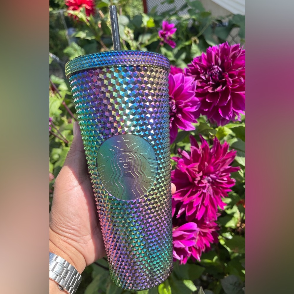 Starbucks Oil Slick Rainbow Studded Cup Tumbler 24oz New 2023 Fall US Release